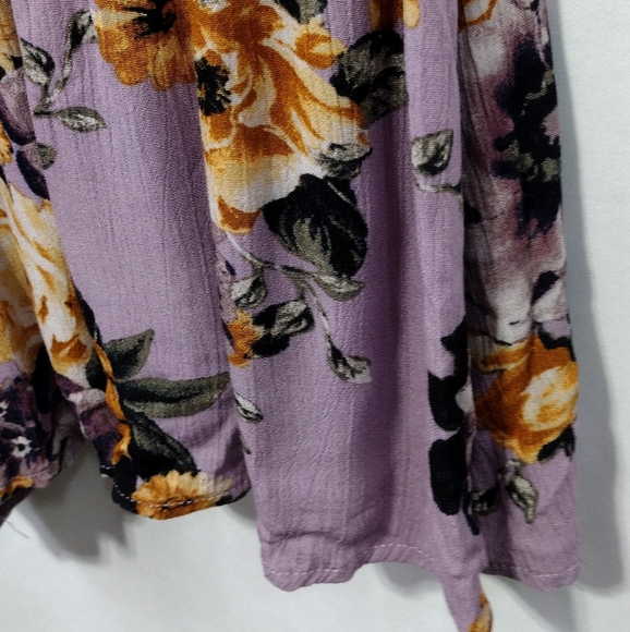 NWT Blu Pepper Floral Romper Women's L Purple Boho Retro Cottagecore Peasant - Picture 5 of 10